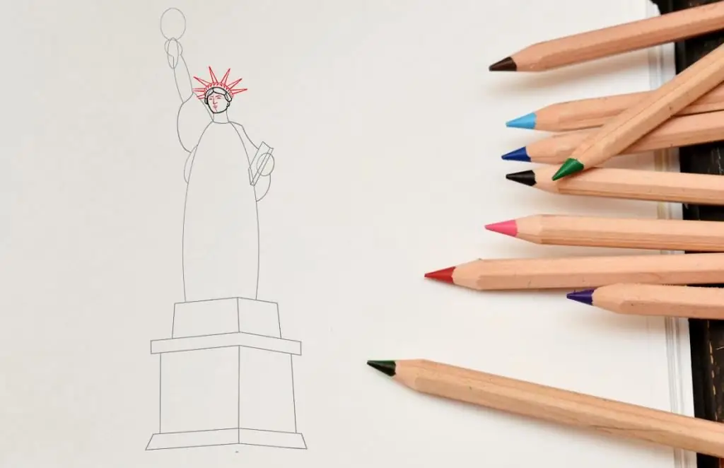 How to Draw the Statue of Liberty - Step 6