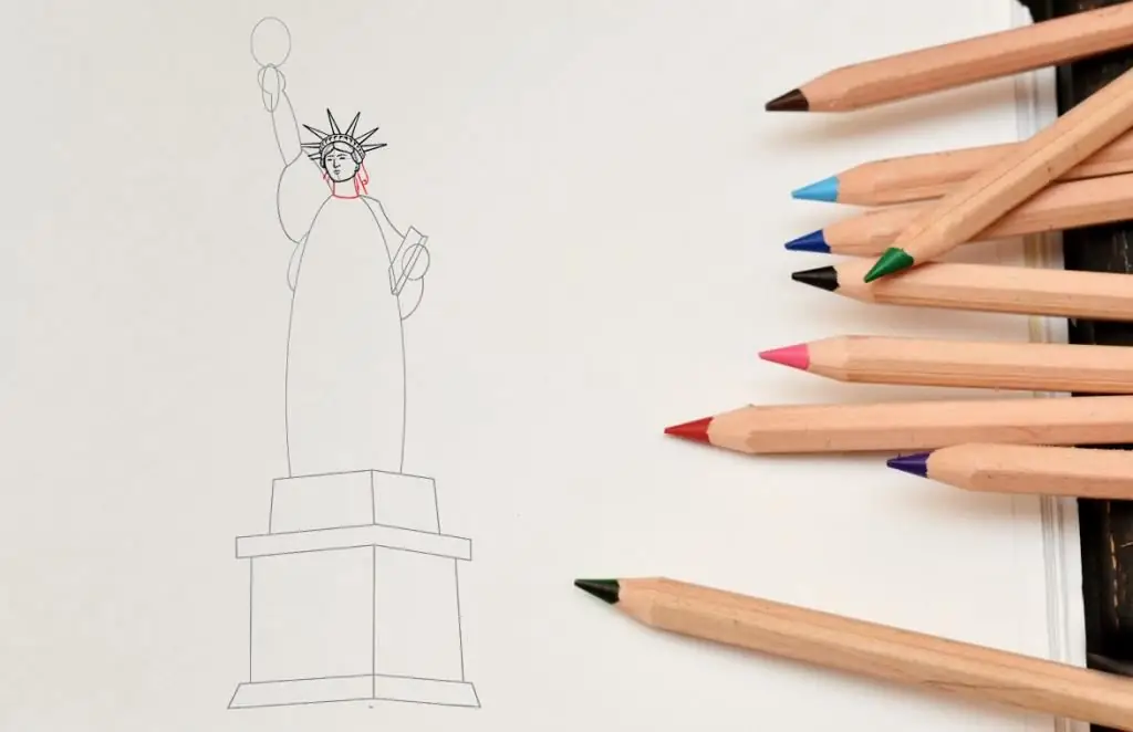 Draw the Statue of Liberty - step 7