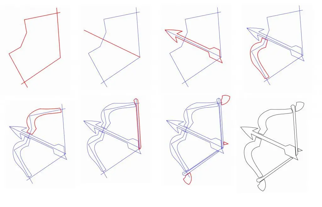 Fasi del disegno di un arco