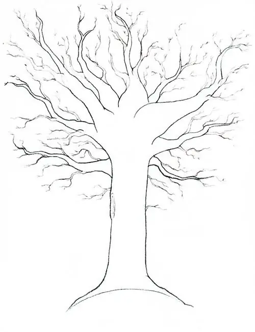 How to draw an autumn tree step by step