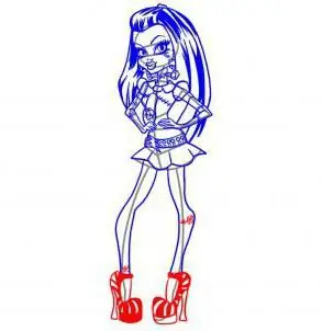 come disegnare monster high con una matita passo dopo passo (Frankie Stein)