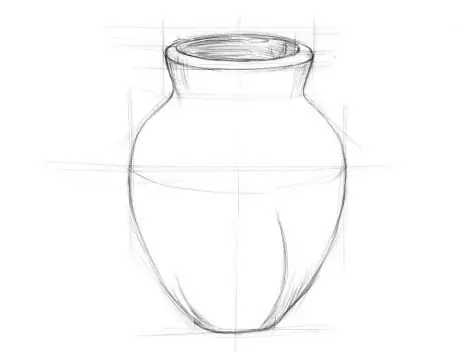 how to draw a vase step by step