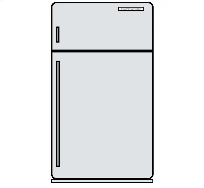 Un dibujo simple de un refrigerador