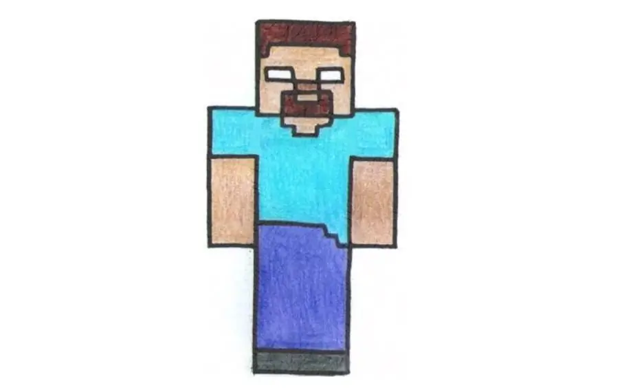 การวาดภาพที่ง่ายที่สุดของ Herobrine