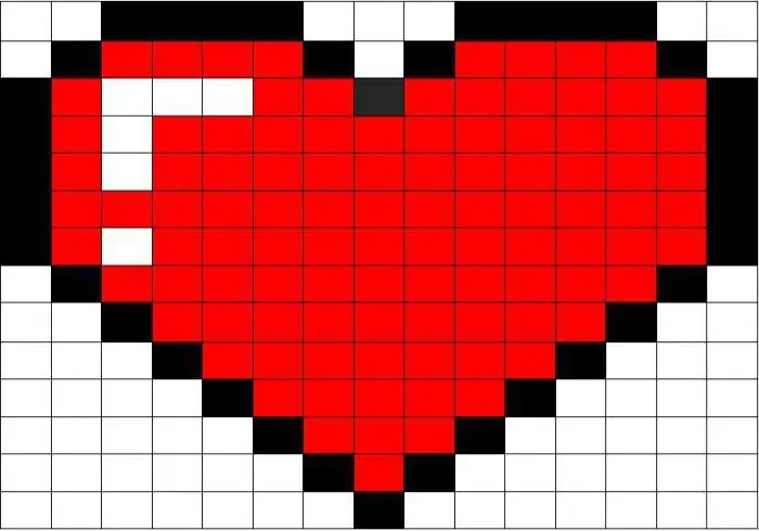 How to draw a heart by cells: three ways