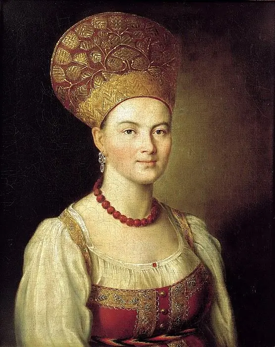 Ritratto di donna sconosciuta in costume russo