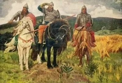 "Mashujaa": maelezo ya mchoro. Mashujaa watatu wa Vasnetsov - mashujaa wa Epic Epic