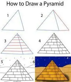 hoe teken je een piramide met een potlood?